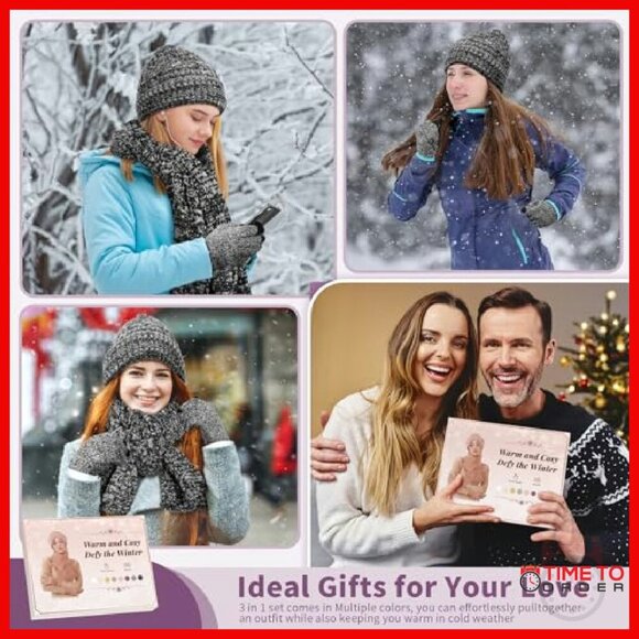 Winter Set: Beanie, Touchscreen Gloves, Long Scarf - 3-Piece Accessory Bundle main image 8